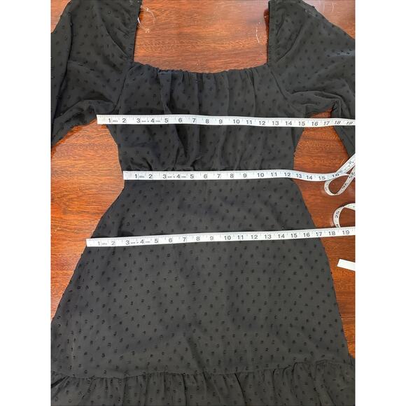 Speechless Milkmaid Whimsigoth Mini Dress Size M Sheer Sleeve Swiss Dot Hoco - Picture 7 of 8
